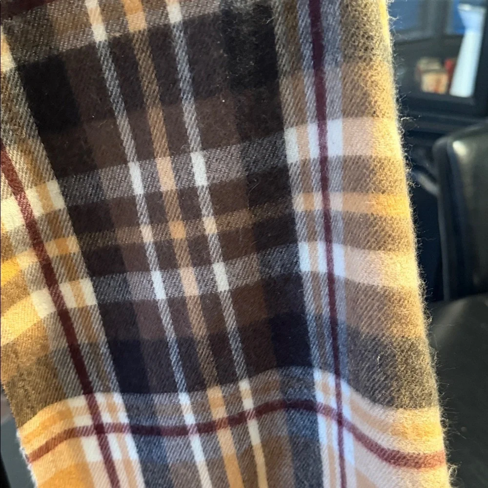 Steve Madden Checkered Scarf in Yellow and Brown